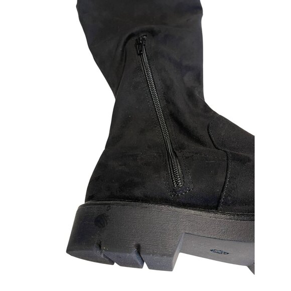 a new day. Women High Suede Black boots with Serrated Sole Size 8.5 - Picture 11 of 12